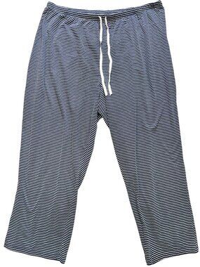Croft & Barrow Women's Pajama Pants Drawstring Waist Size 3X Blue White Stripe